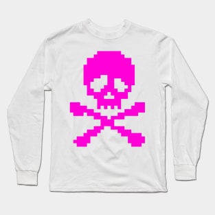 Pink Punk Skull and Crossbones Long Sleeve T-Shirt